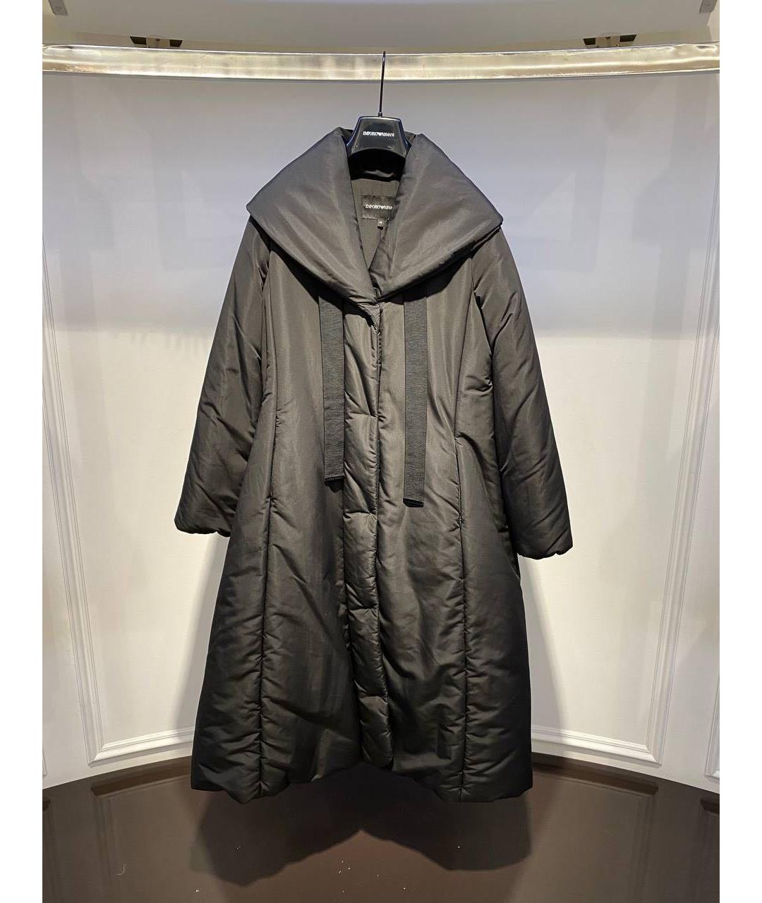 EMPORIO ARMANI Черное пальто, фото 3