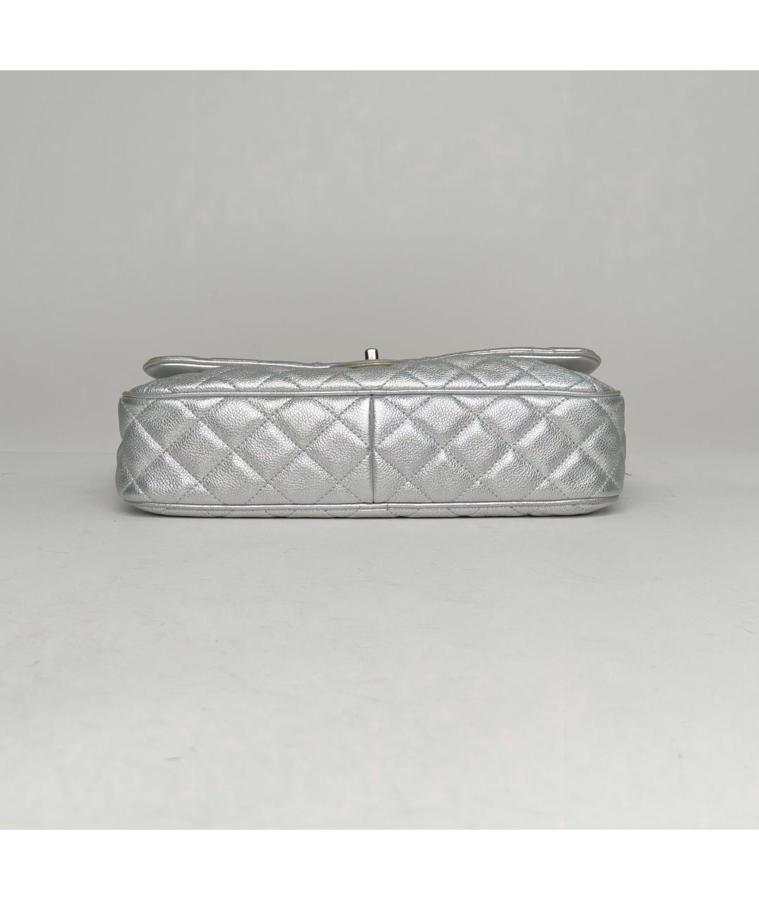 CHANEL Серебряная кожаная сумка через плечо, фото 6