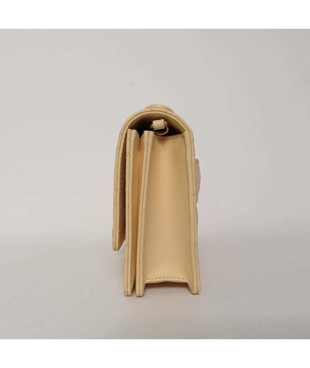 CHRISTIAN DIOR Бежевая кожаная сумка через плечо, фото 5
