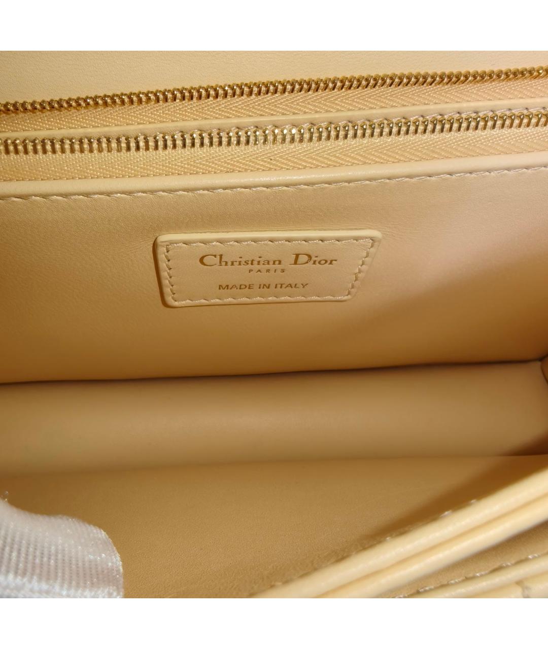 CHRISTIAN DIOR Бежевая кожаная сумка через плечо, фото 8