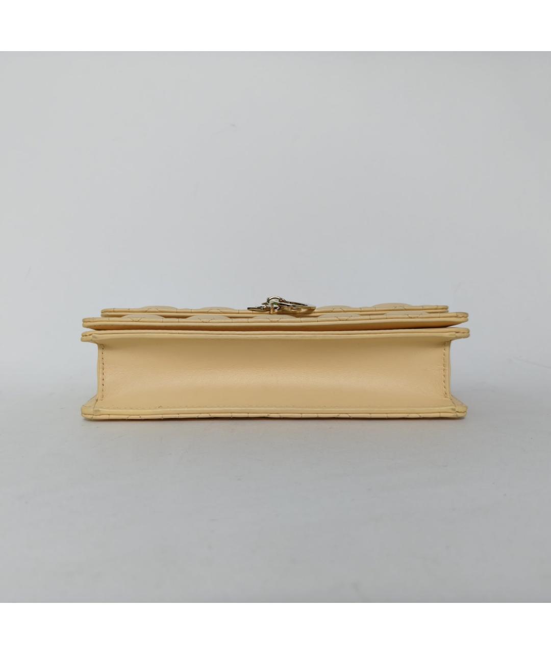 CHRISTIAN DIOR Бежевая кожаная сумка через плечо, фото 6