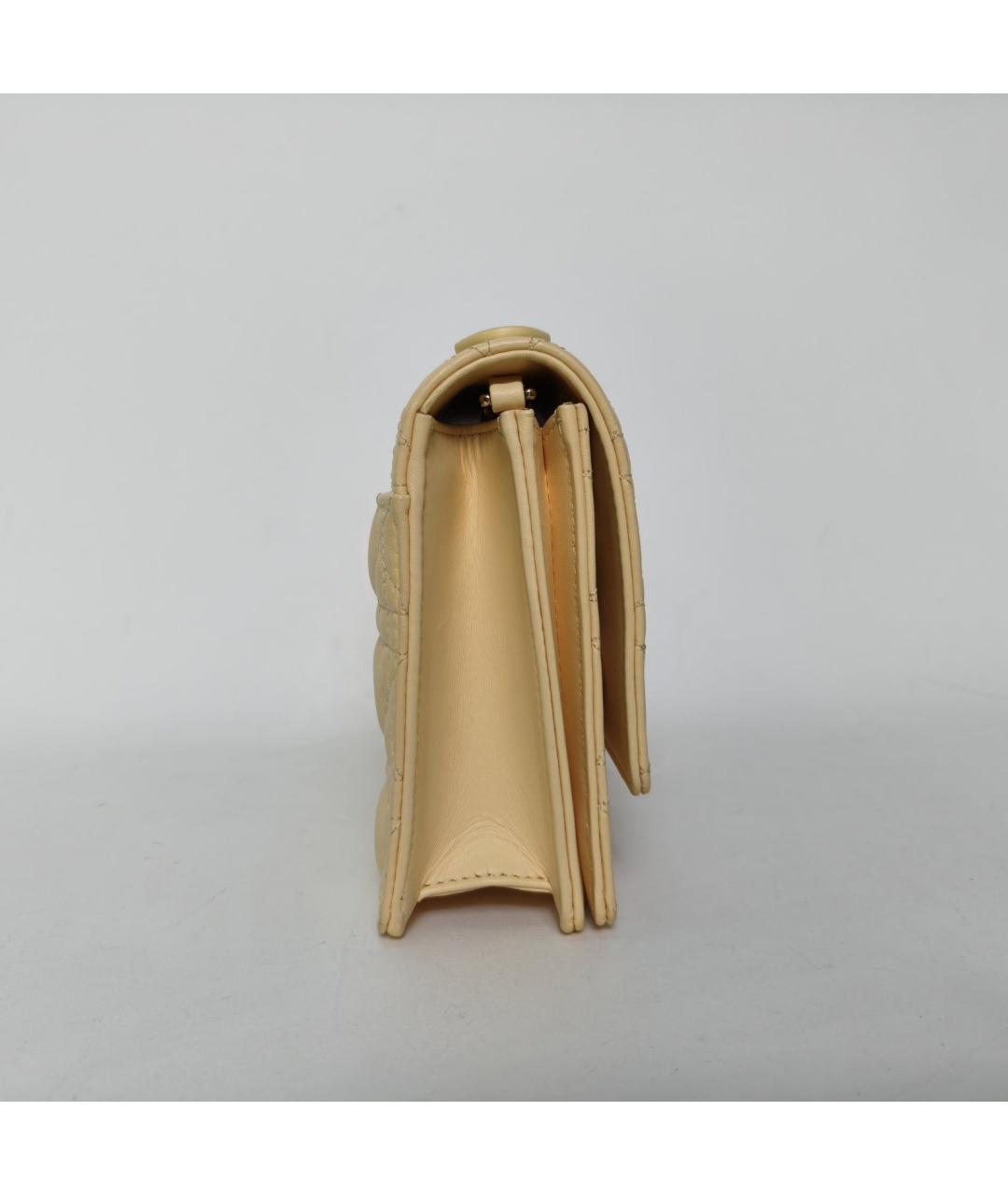 CHRISTIAN DIOR Бежевая кожаная сумка через плечо, фото 3