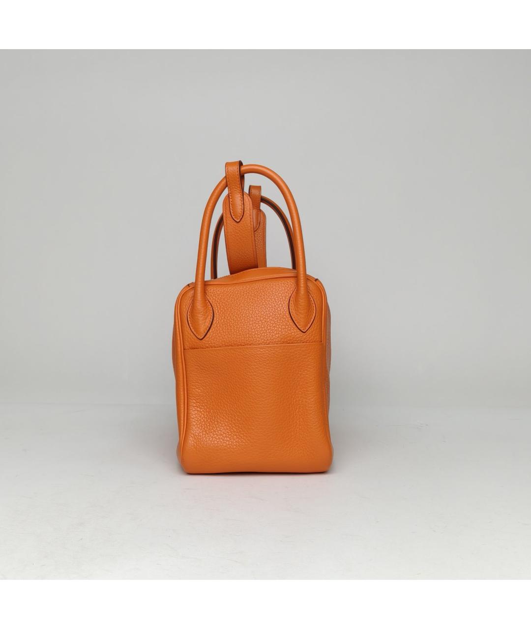 HERMES Оранжевая кожаная сумка через плечо, фото 3