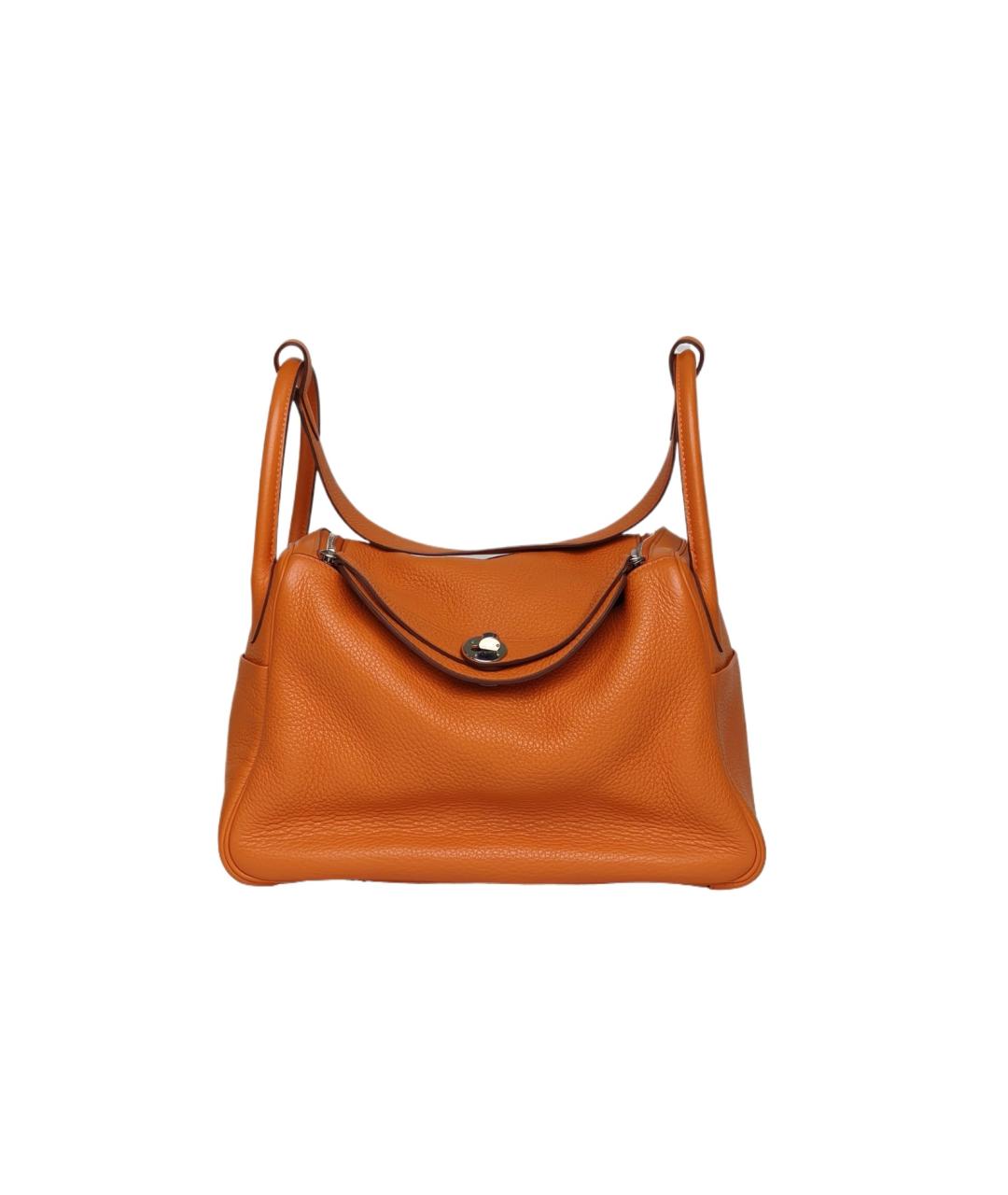 HERMES Оранжевая кожаная сумка через плечо, фото 1