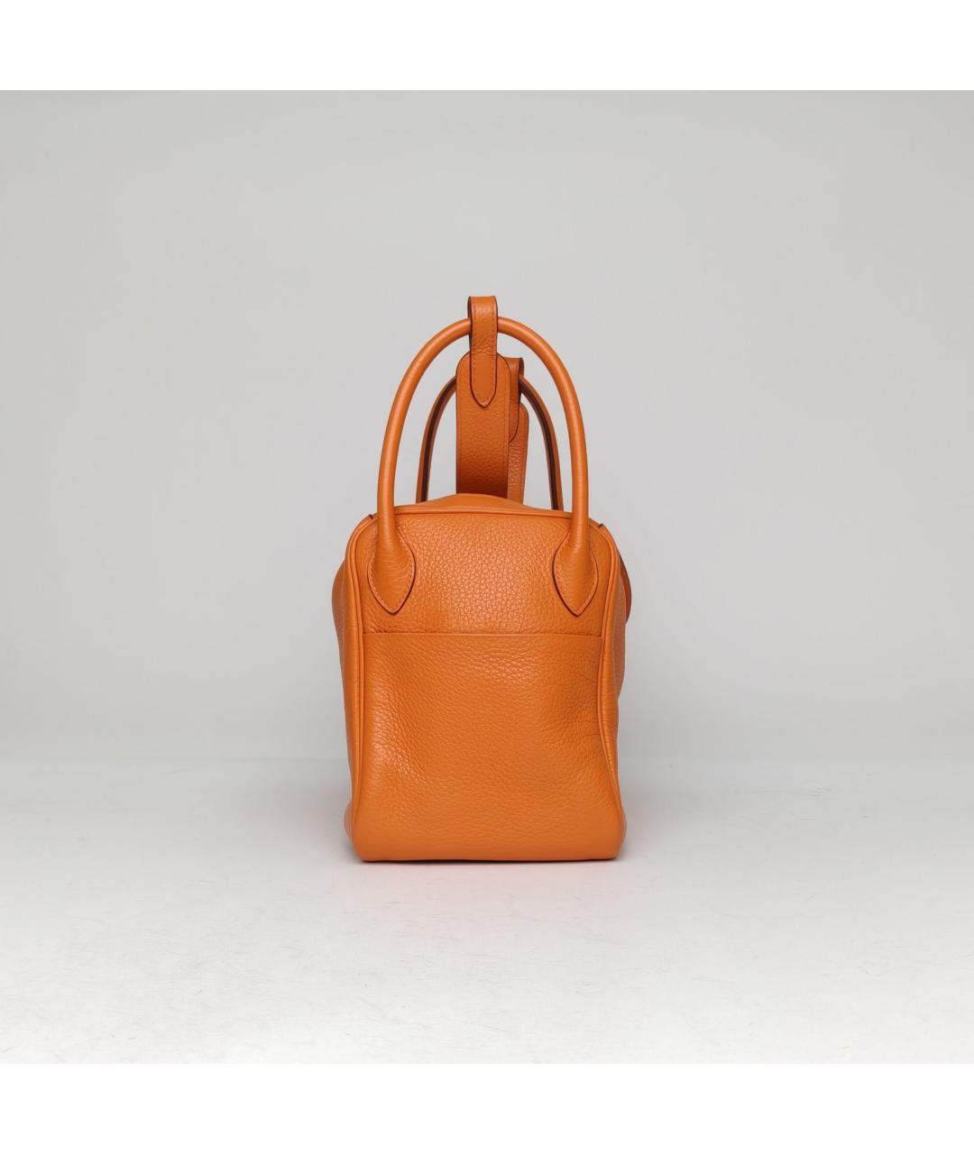 HERMES Оранжевая кожаная сумка через плечо, фото 5