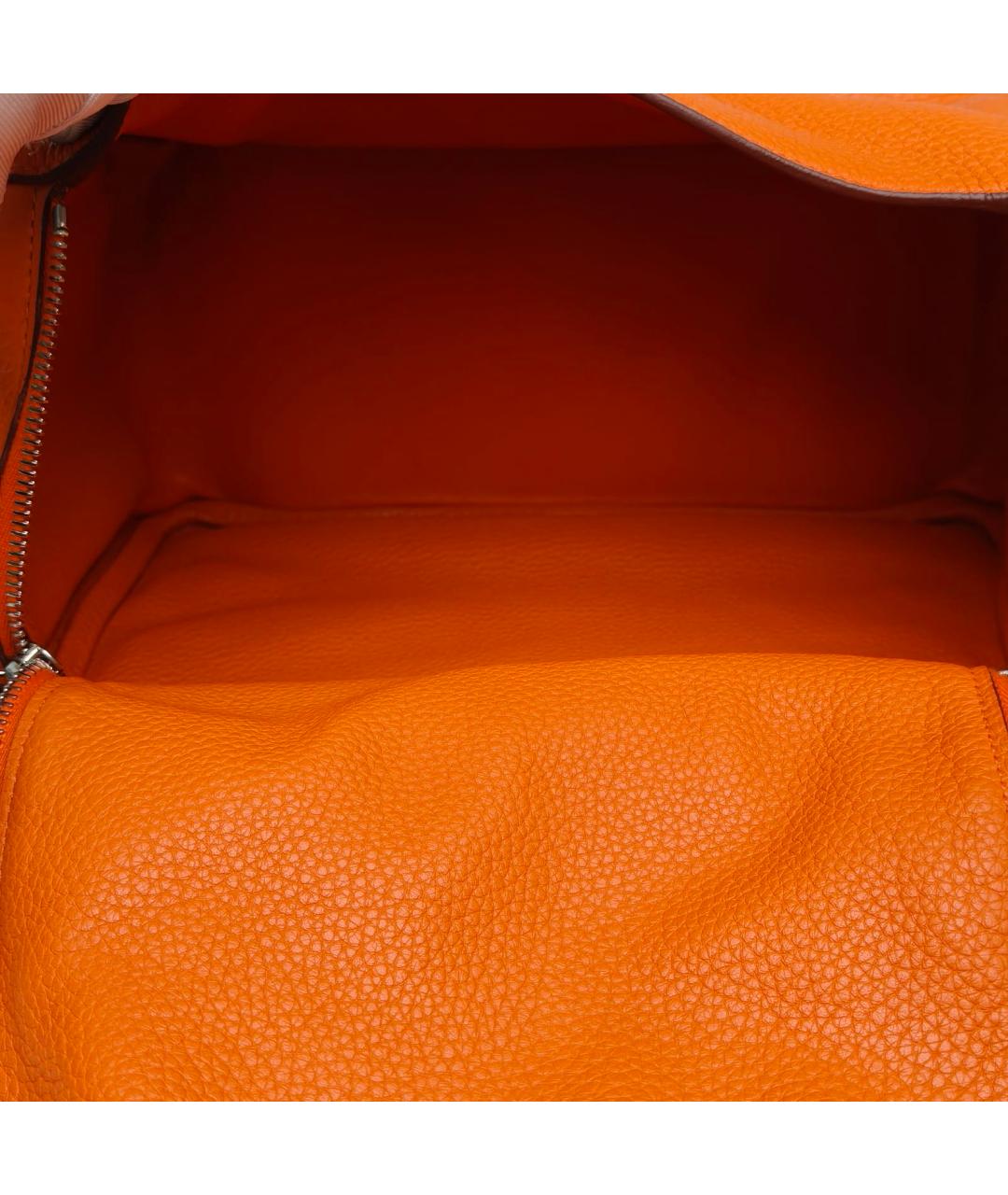 HERMES Оранжевая кожаная сумка через плечо, фото 8