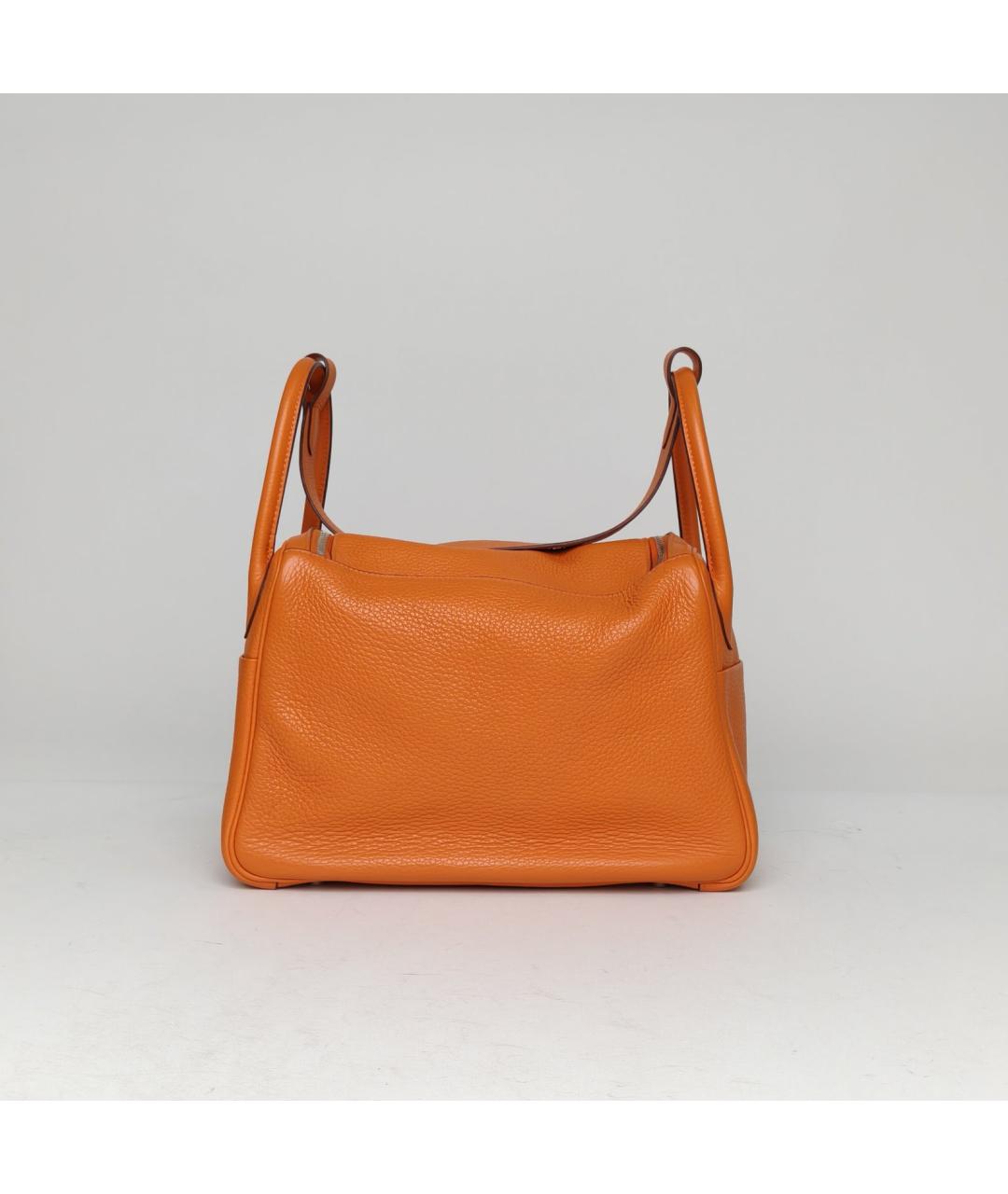 HERMES Оранжевая кожаная сумка через плечо, фото 4