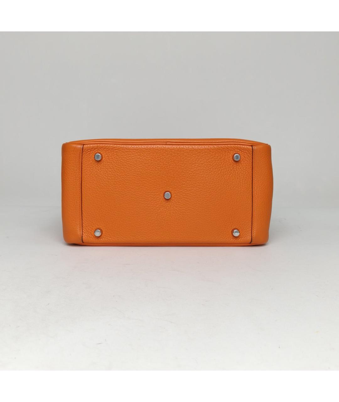 HERMES Оранжевая кожаная сумка через плечо, фото 6