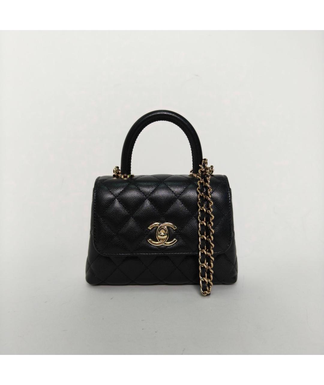 CHANEL Черная кожаная сумка через плечо, фото 9