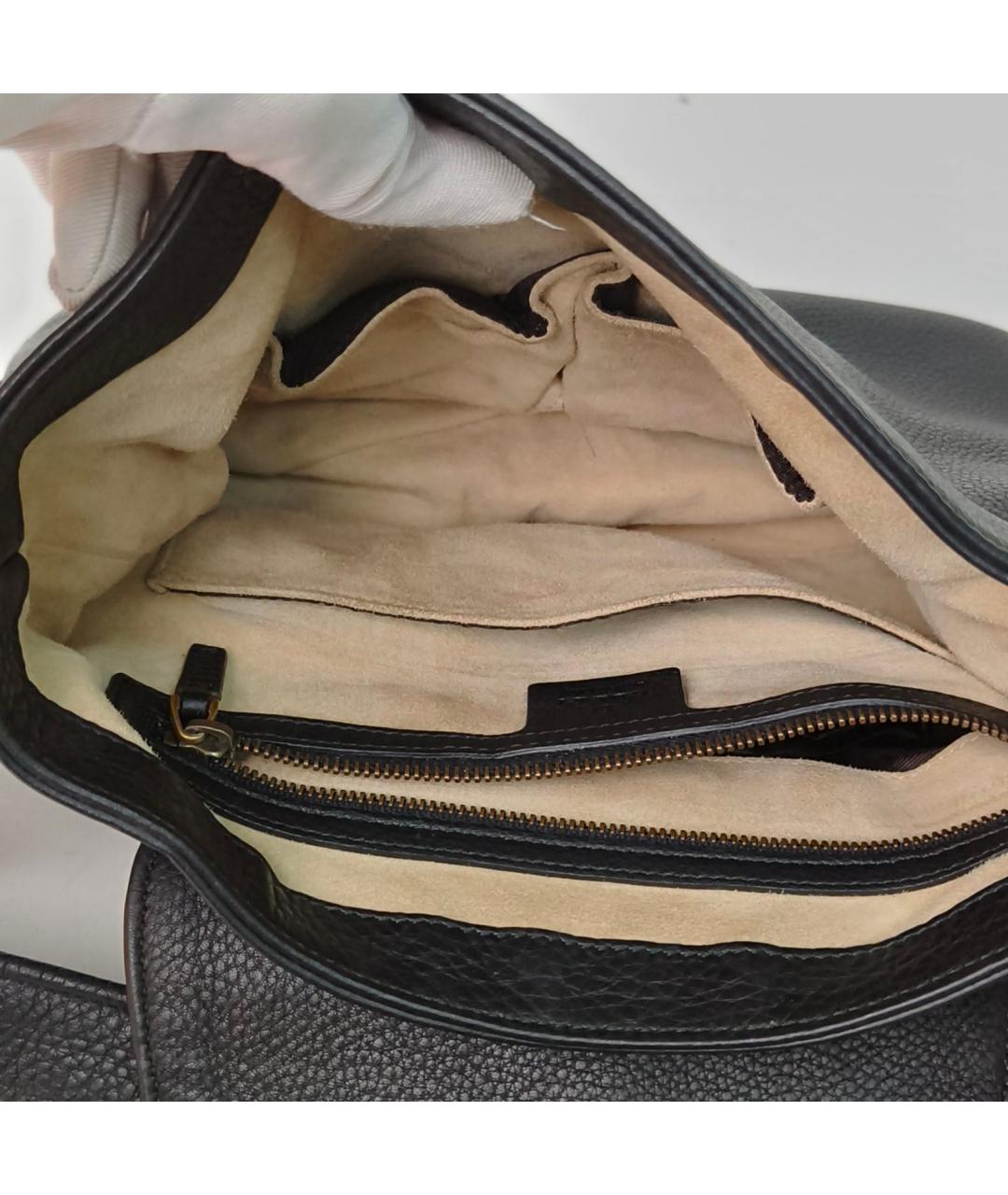 GUCCI Черная кожаная сумка через плечо, фото 7