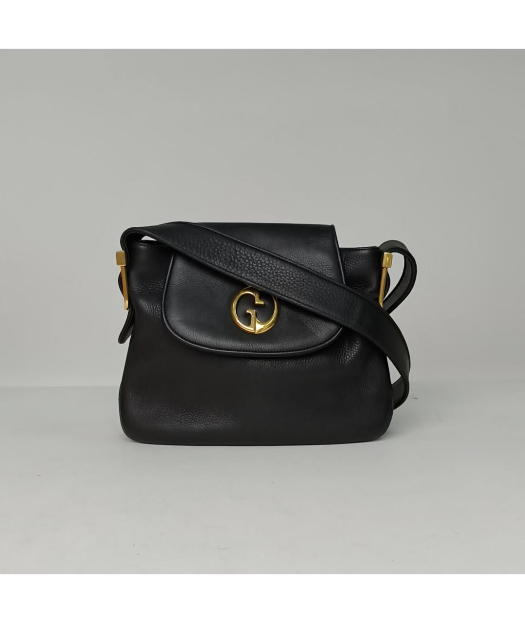 GUCCI Черная кожаная сумка через плечо, фото 2