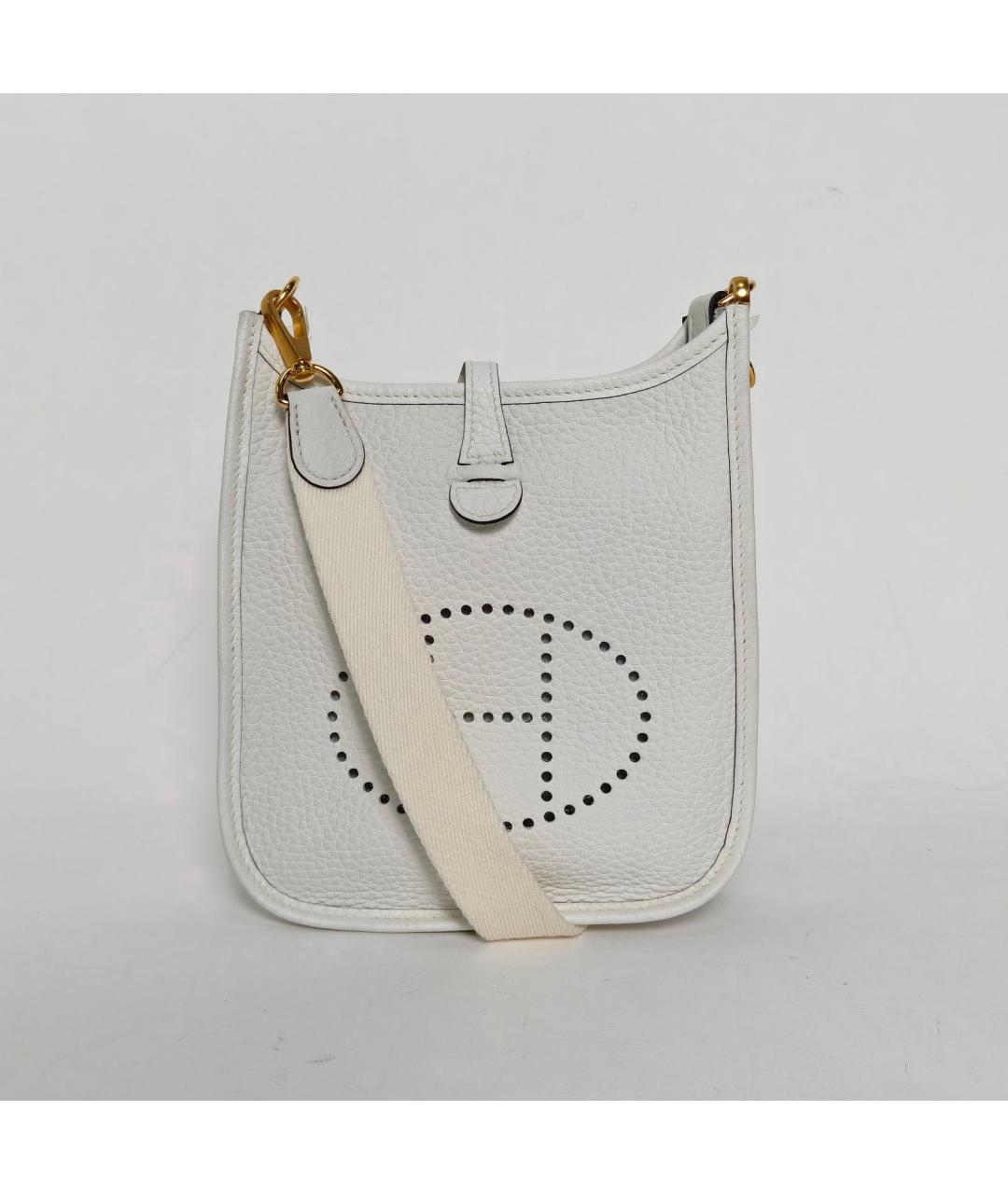 HERMES Белая кожаная сумка через плечо, фото 8
