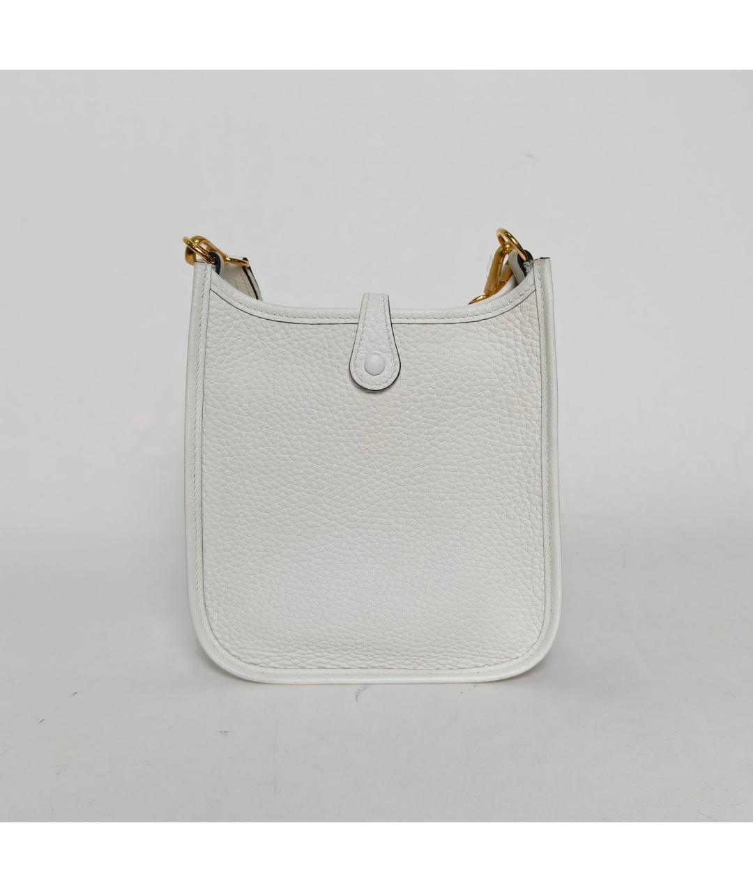HERMES Белая кожаная сумка через плечо, фото 4