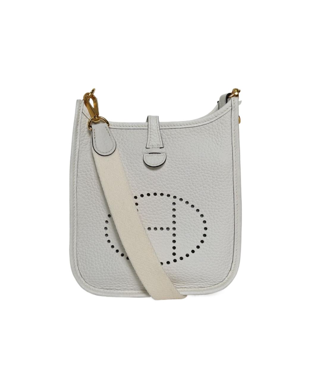 HERMES Белая кожаная сумка через плечо, фото 1