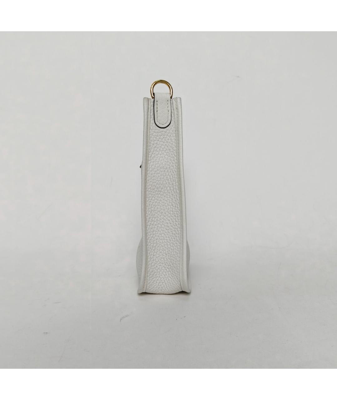HERMES Белая кожаная сумка через плечо, фото 3