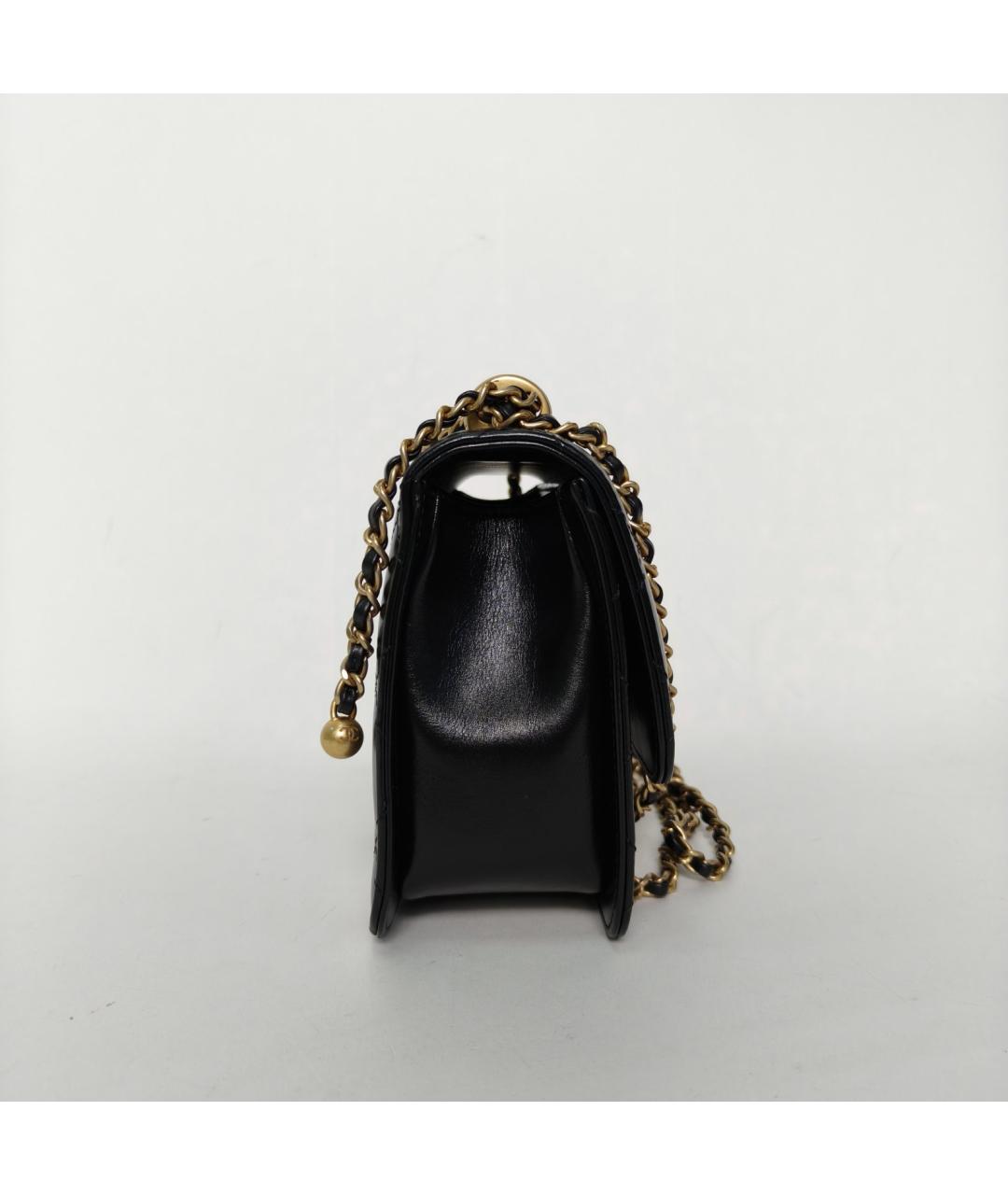 CHANEL Черная кожаная сумка через плечо, фото 3