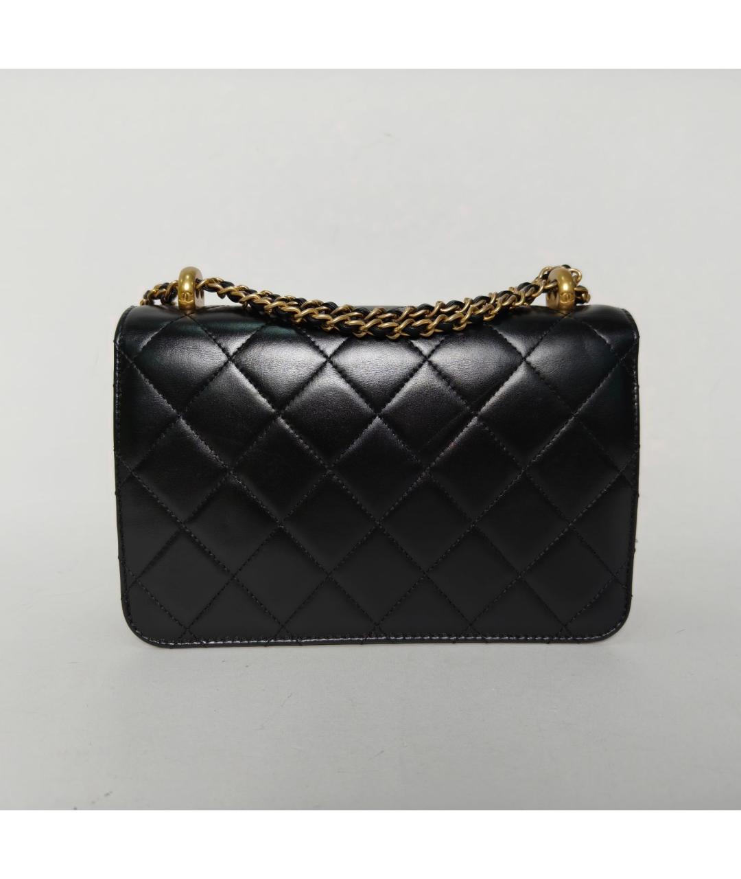 CHANEL Черная кожаная сумка через плечо, фото 4