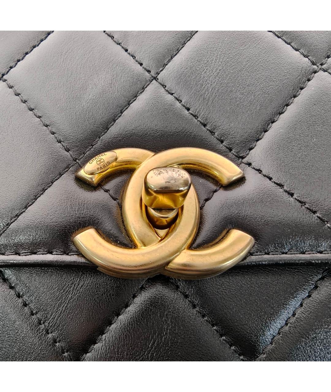 CHANEL Черная кожаная сумка через плечо, фото 7