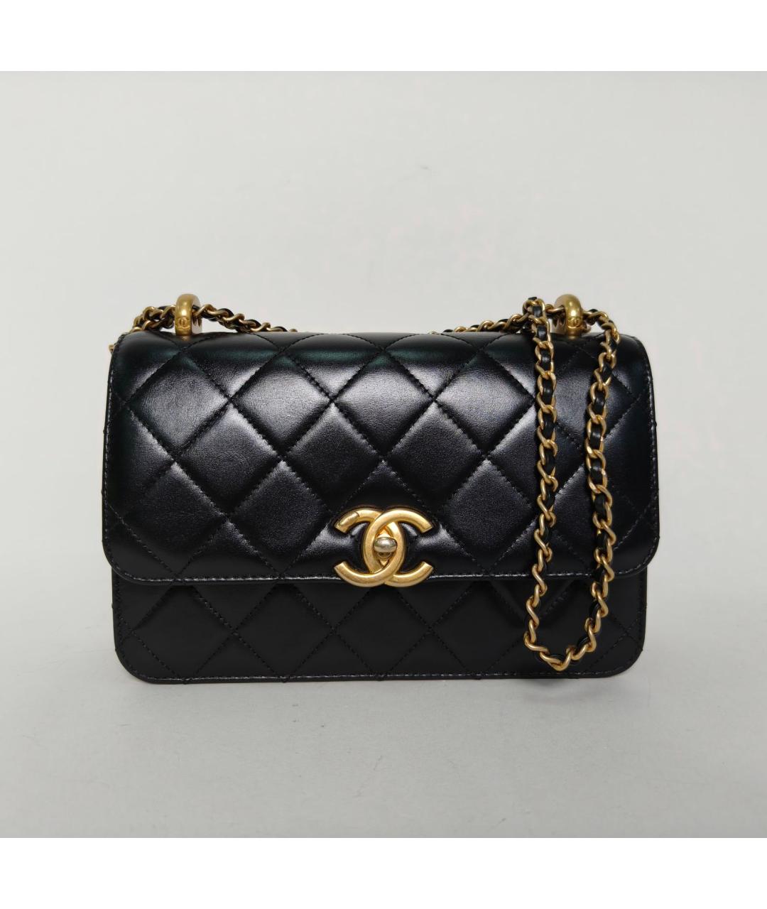 CHANEL Черная кожаная сумка через плечо, фото 9