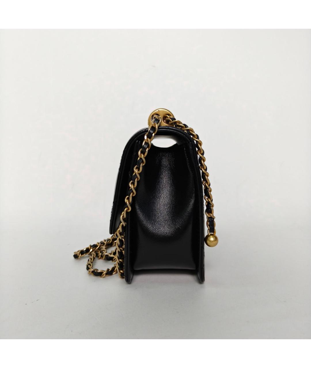 CHANEL Черная кожаная сумка через плечо, фото 5