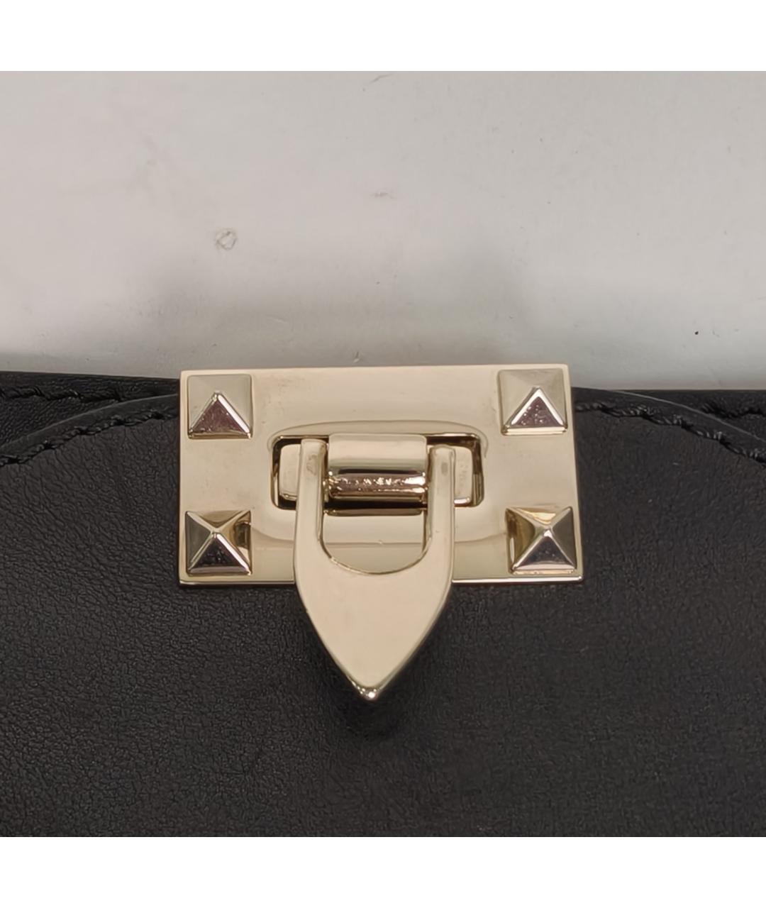 VALENTINO Черная кожаная сумка через плечо, фото 8