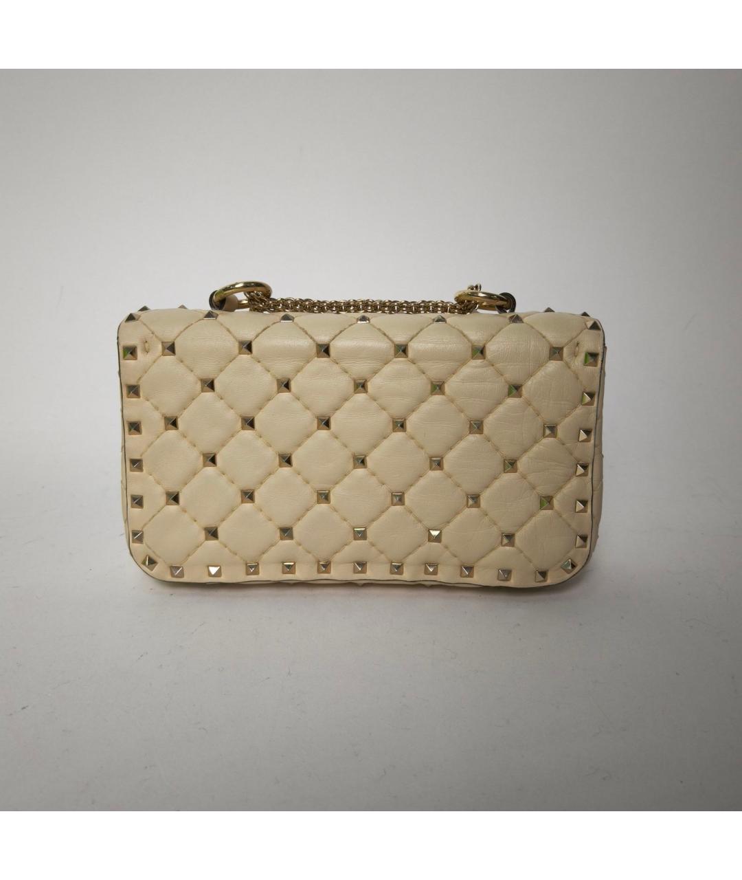 VALENTINO Бежевая кожаная сумка через плечо, фото 4