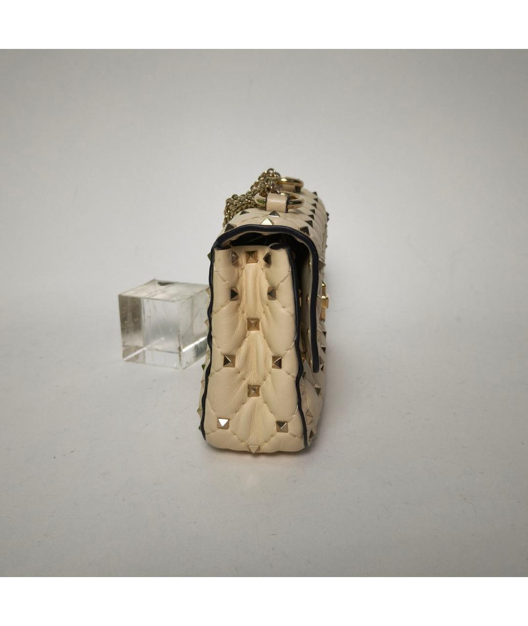 VALENTINO Бежевая кожаная сумка через плечо, фото 3