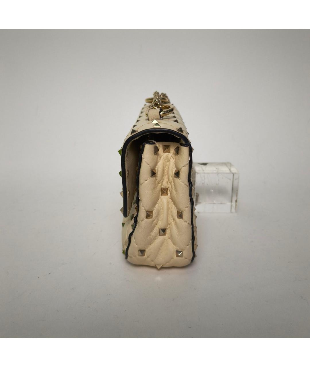 VALENTINO Бежевая кожаная сумка через плечо, фото 5