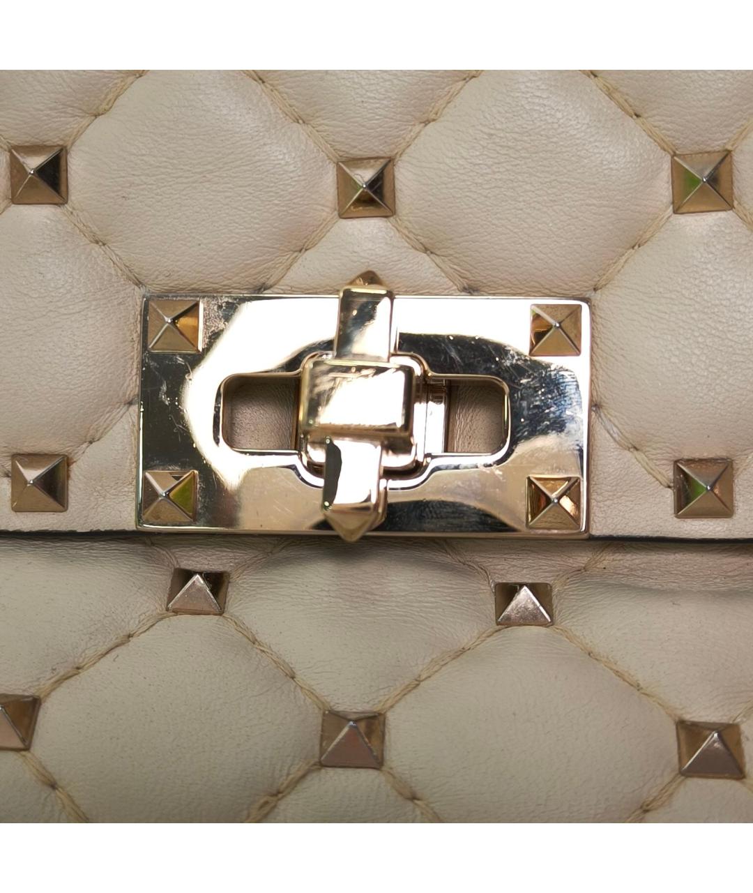 VALENTINO Бежевая кожаная сумка через плечо, фото 7