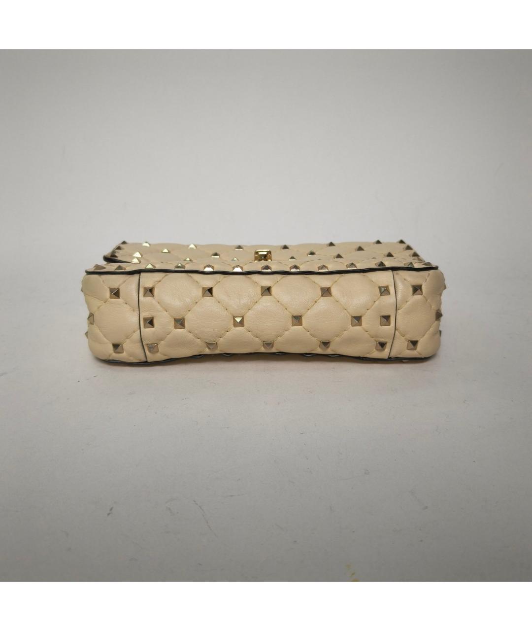 VALENTINO Бежевая кожаная сумка через плечо, фото 6