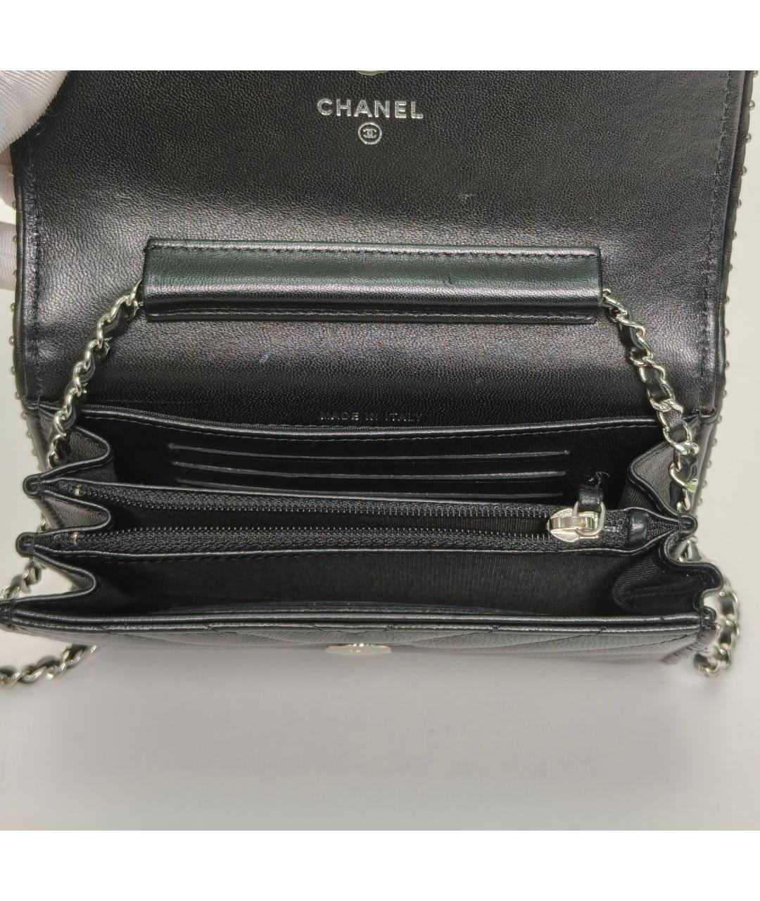 CHANEL Черная кожаная сумка через плечо, фото 8