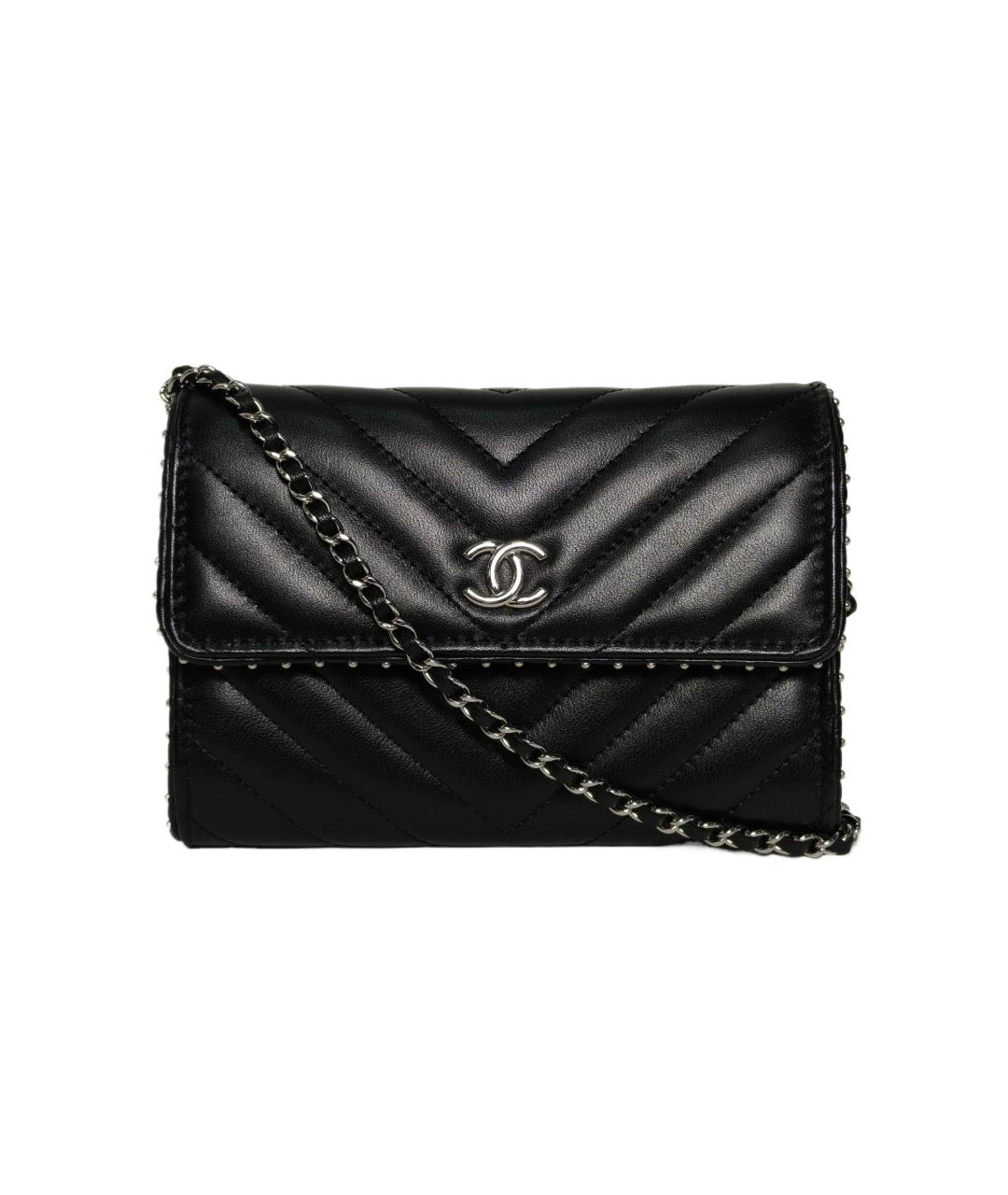 CHANEL Черная кожаная сумка через плечо, фото 1