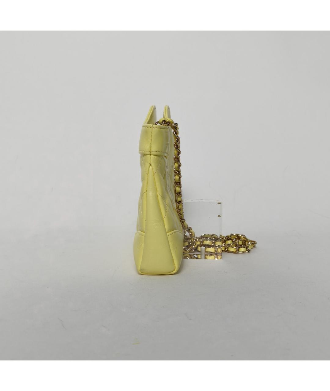 CHANEL Желтая кожаная сумка через плечо, фото 3