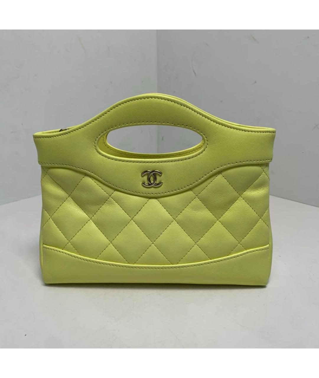 CHANEL Желтая кожаная сумка через плечо, фото 9