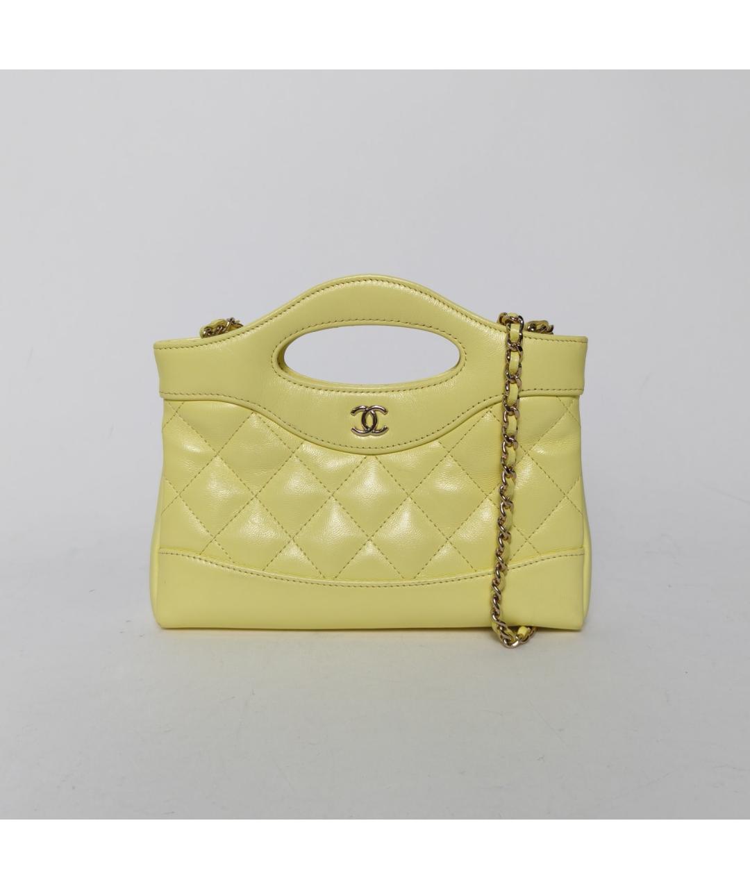 CHANEL Желтая кожаная сумка через плечо, фото 2