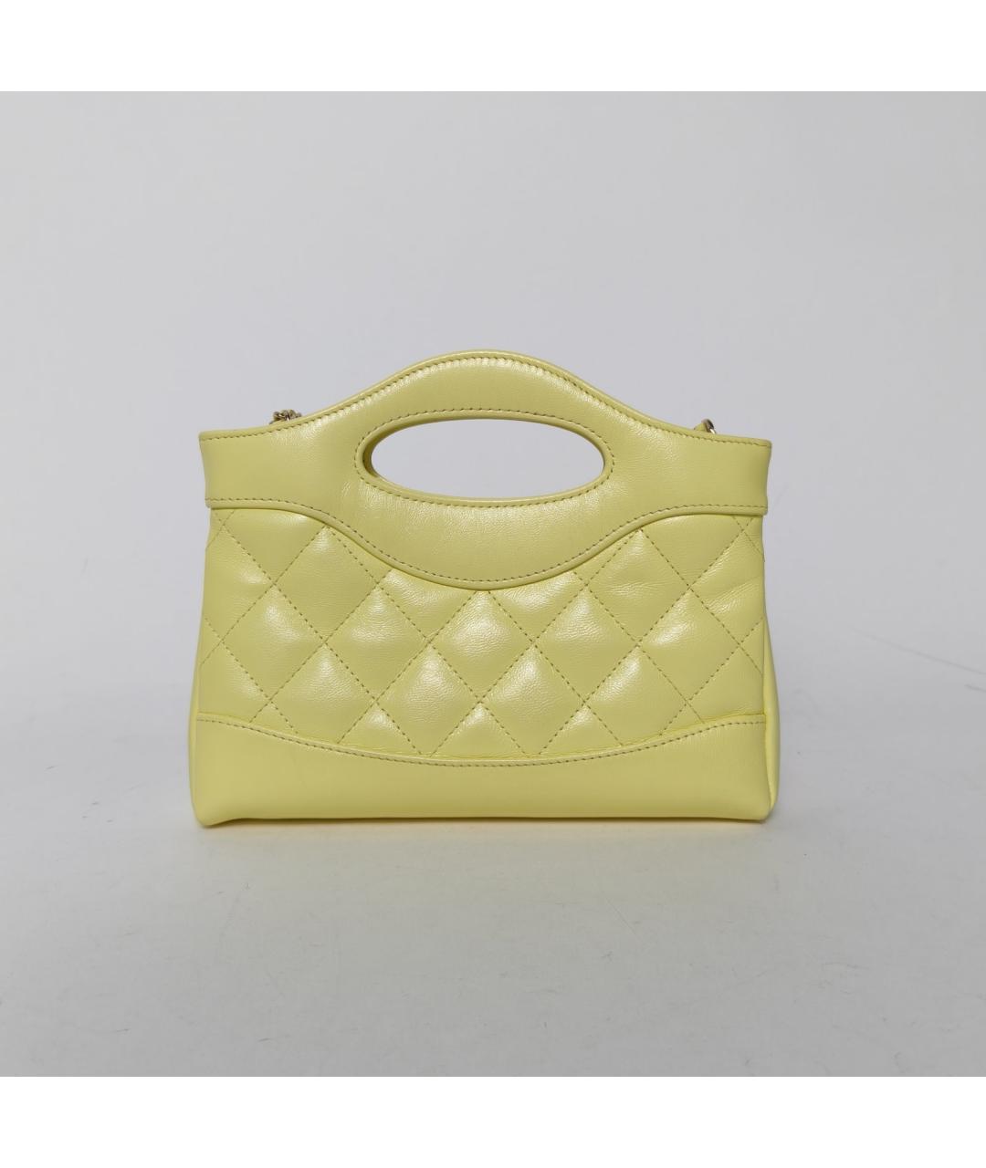 CHANEL Желтая кожаная сумка через плечо, фото 4