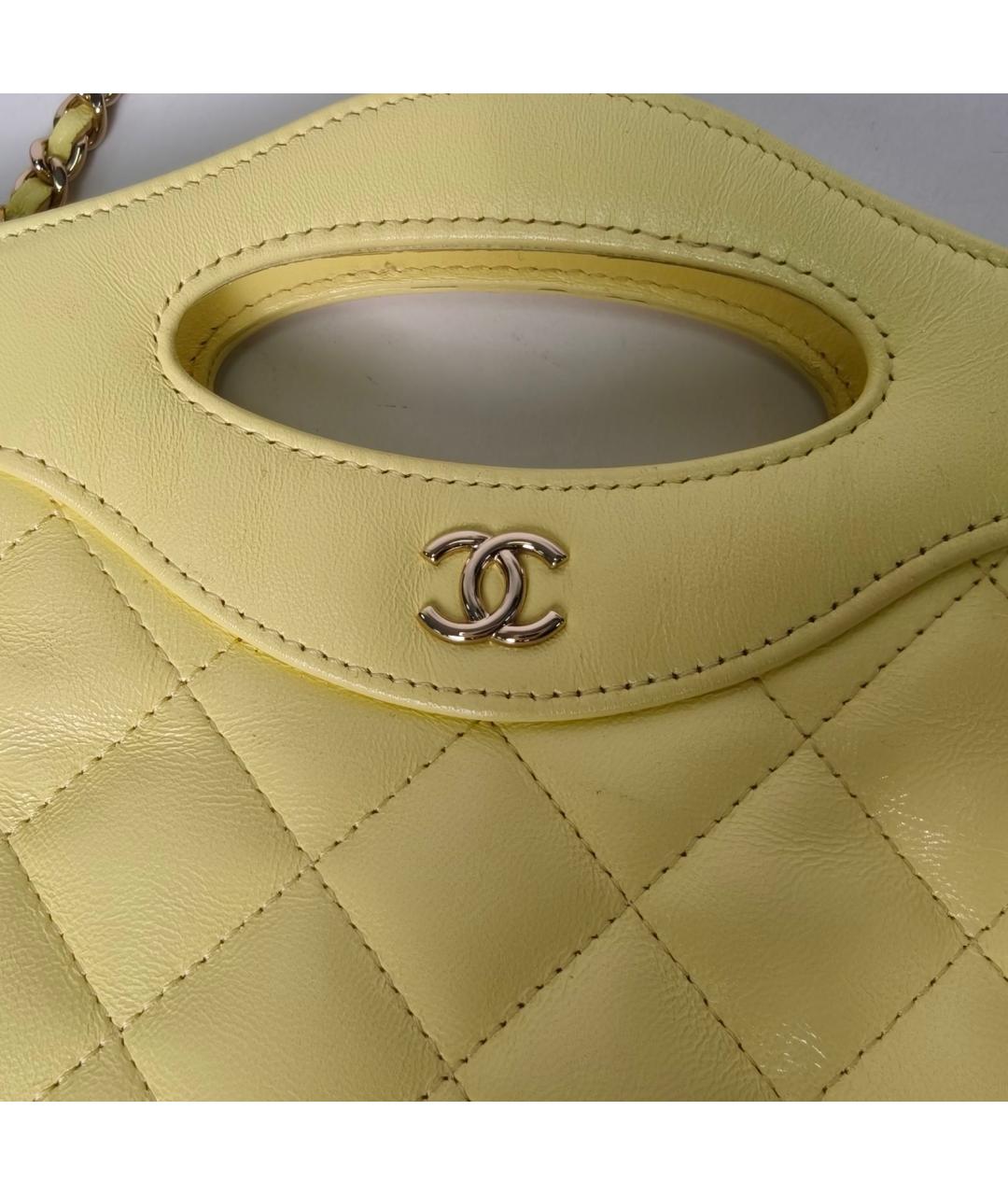 CHANEL Желтая кожаная сумка через плечо, фото 7