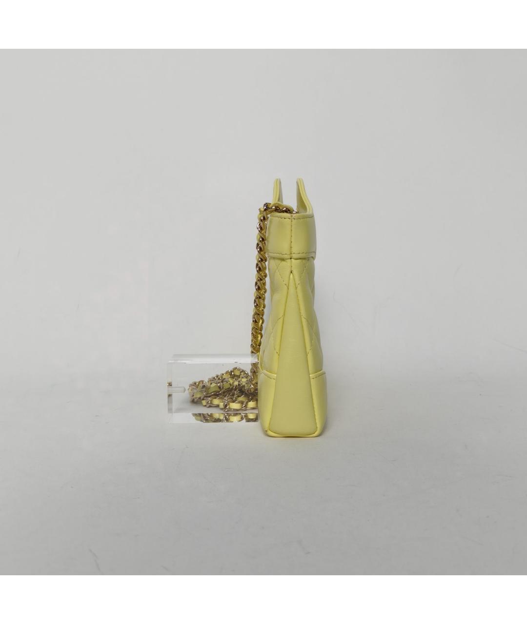 CHANEL Желтая кожаная сумка через плечо, фото 5