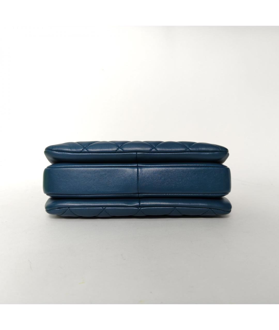 CHANEL Темно-синяя кожаная сумка через плечо, фото 6