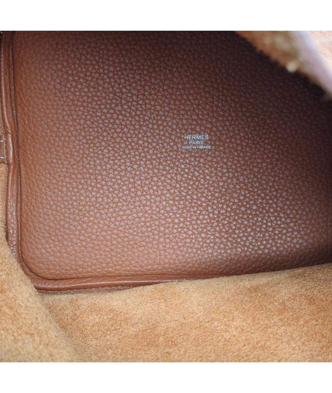 HERMES Коричневая кожаная сумка через плечо, фото 7