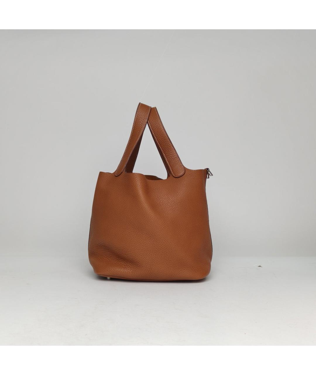 HERMES Коричневая кожаная сумка через плечо, фото 4