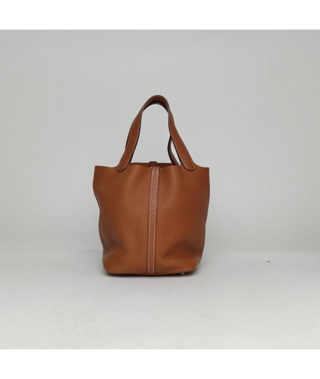 HERMES Коричневая кожаная сумка через плечо, фото 3