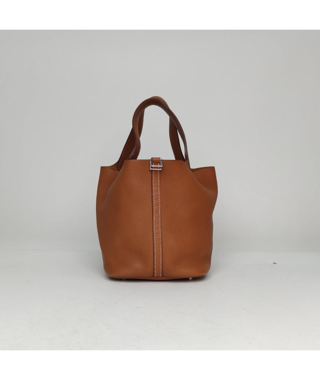 HERMES Коричневая кожаная сумка через плечо, фото 5