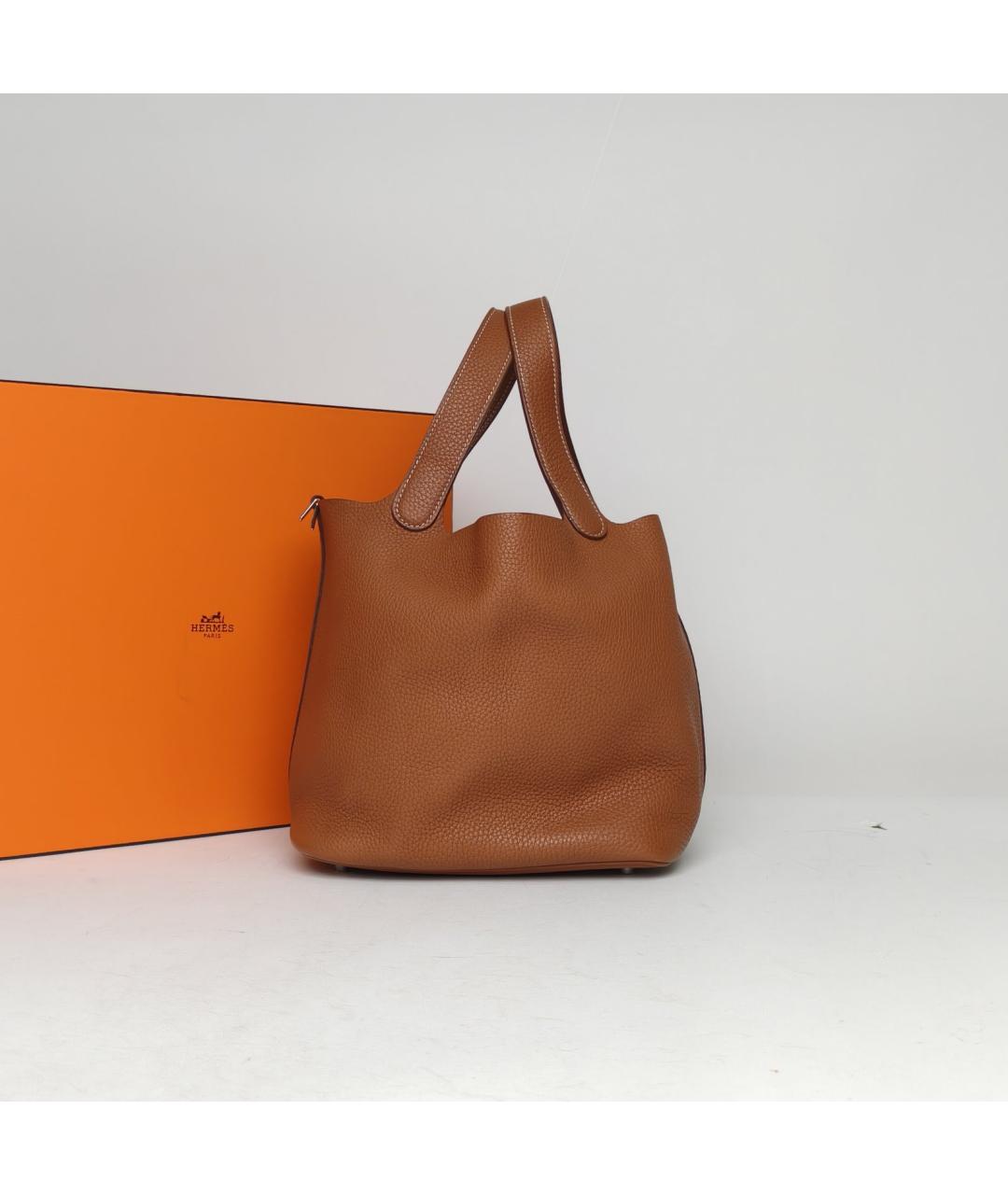 HERMES Коричневая кожаная сумка через плечо, фото 8