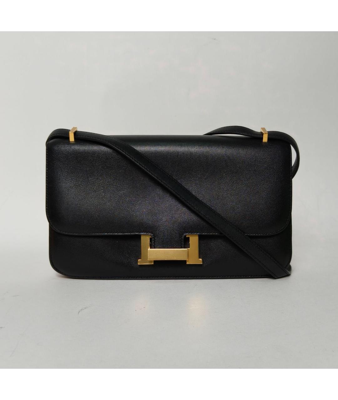 HERMES Черная кожаная сумка через плечо, фото 2