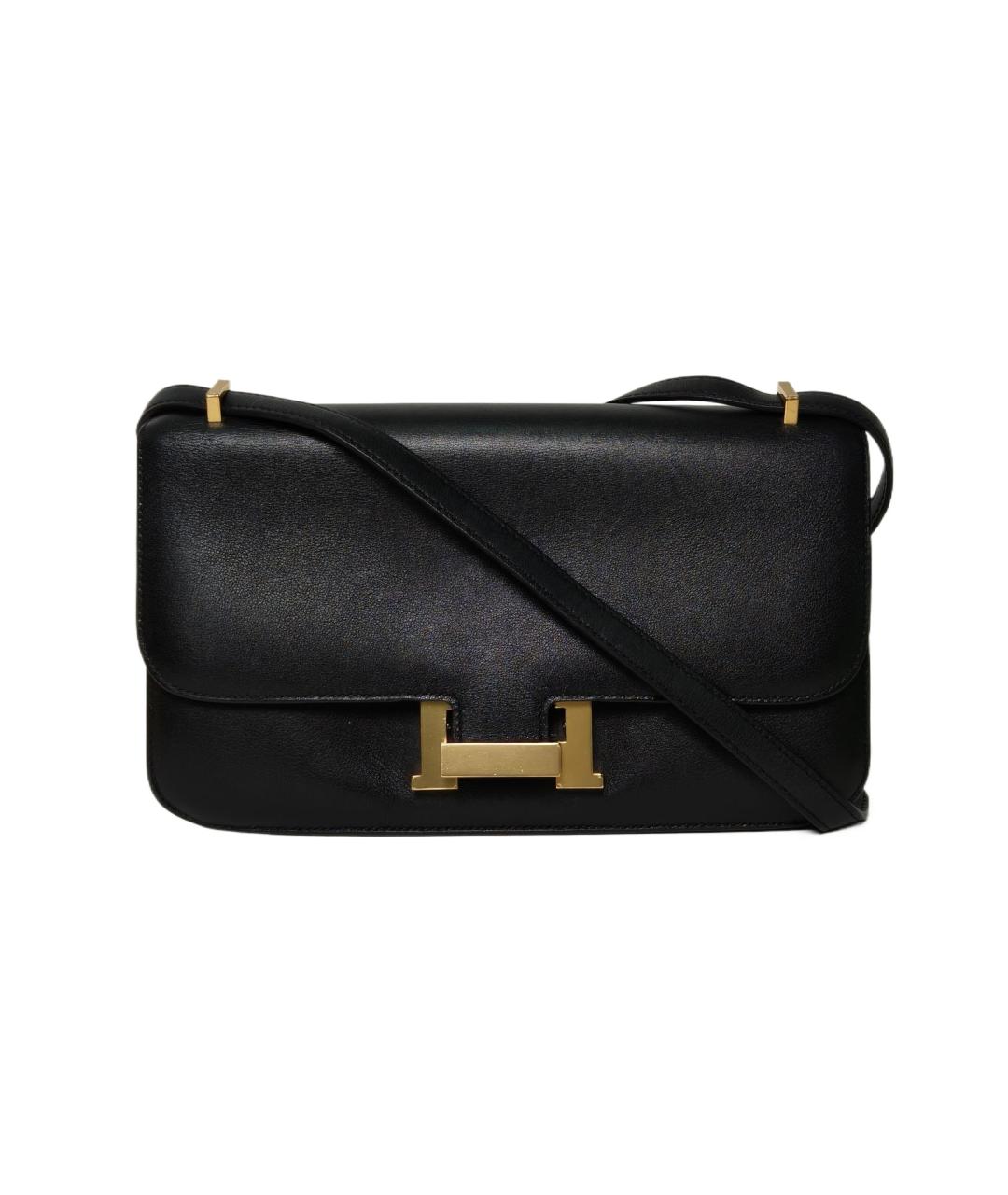 HERMES Черная кожаная сумка через плечо, фото 1
