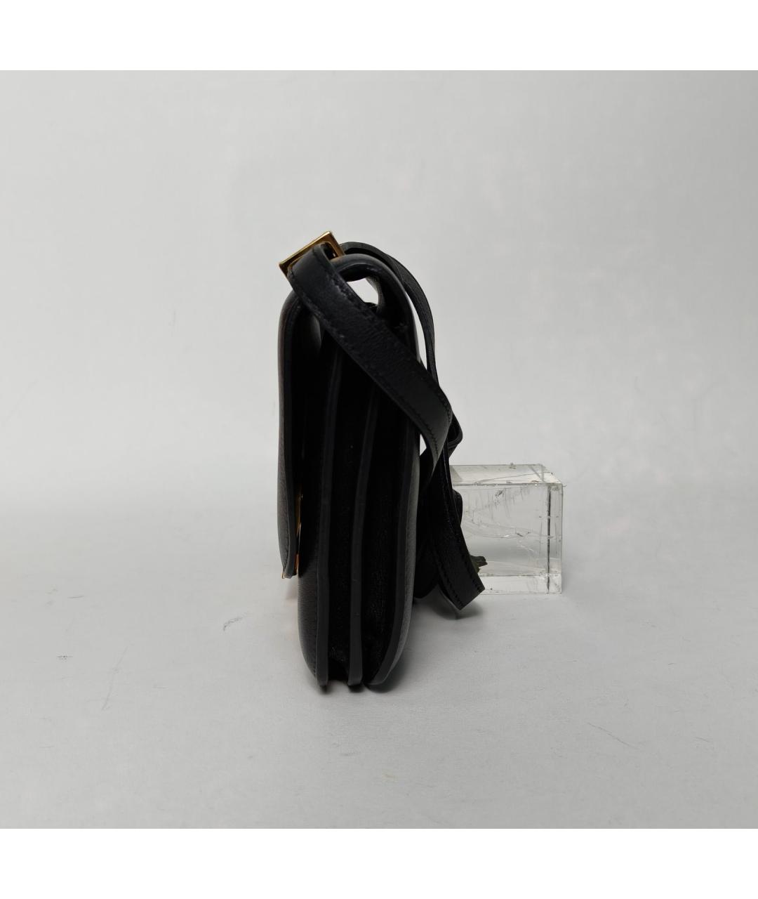 HERMES Черная кожаная сумка через плечо, фото 3