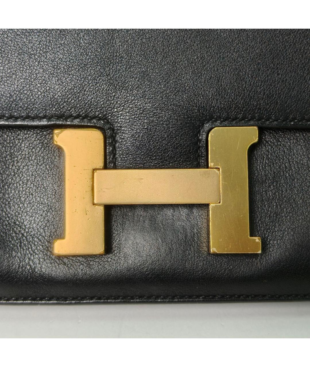 HERMES Черная кожаная сумка через плечо, фото 7