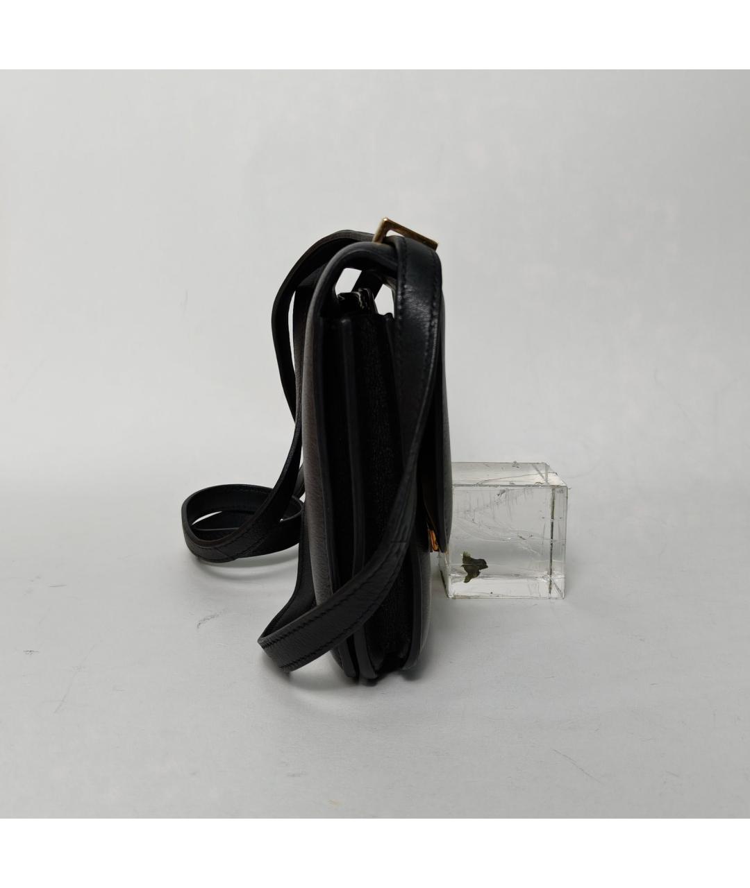 HERMES Черная кожаная сумка через плечо, фото 5