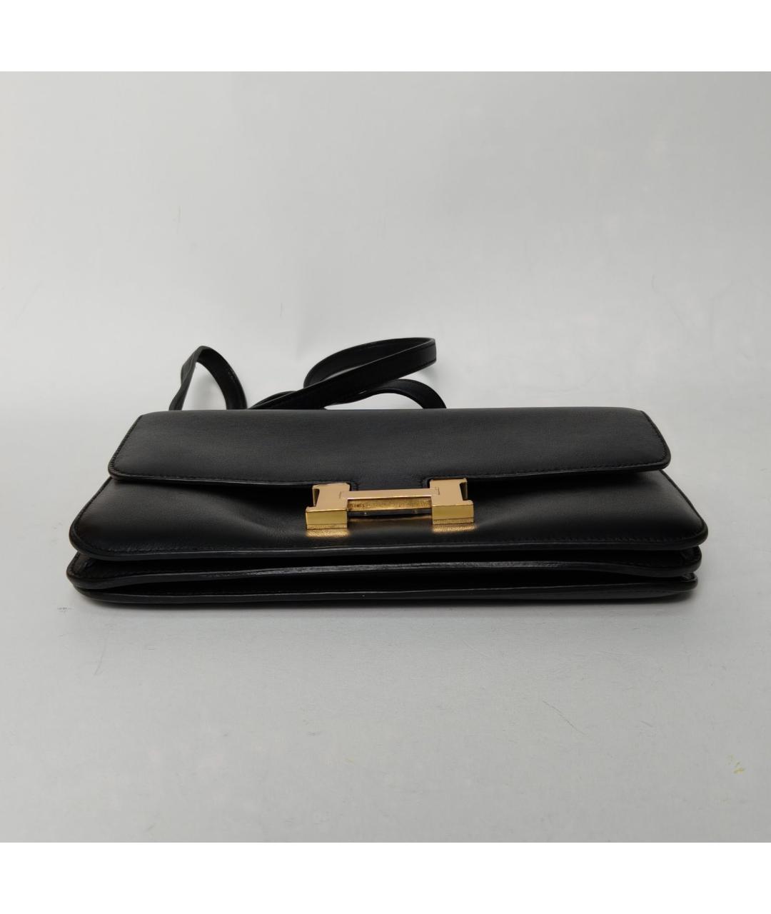 HERMES Черная кожаная сумка через плечо, фото 6